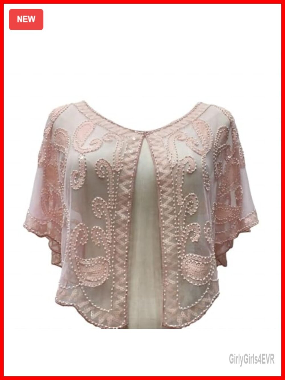 Sequin Beaded Shawl Wrap Polyester Evening Wedding 1920s Gatsby Party